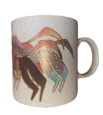 LAUREL BURCH Coffee Cup Mug NATIVE HORSES Design Pattern 12oz