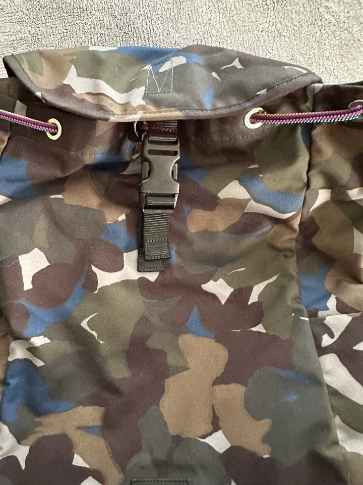 PS Paul Smith Canvas Backpack Khaki Green Abstract Camouflage RARE Great Cond. - Image 4 of 4