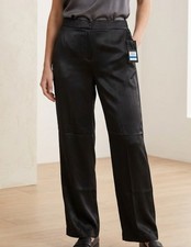 NINE WEST Trouser Satin Women’s Dress pants color Black Size L  NWT