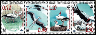 WWF BOSNIA & HERCEGOVINA 1998 mnh set WHITE STORK Kapitel 234 Mi 132 35 WWF