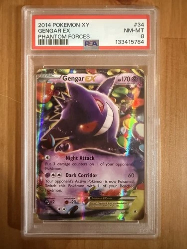 Gengar EX 34/119 XY - Phantom Forces Holo (PSA 8)