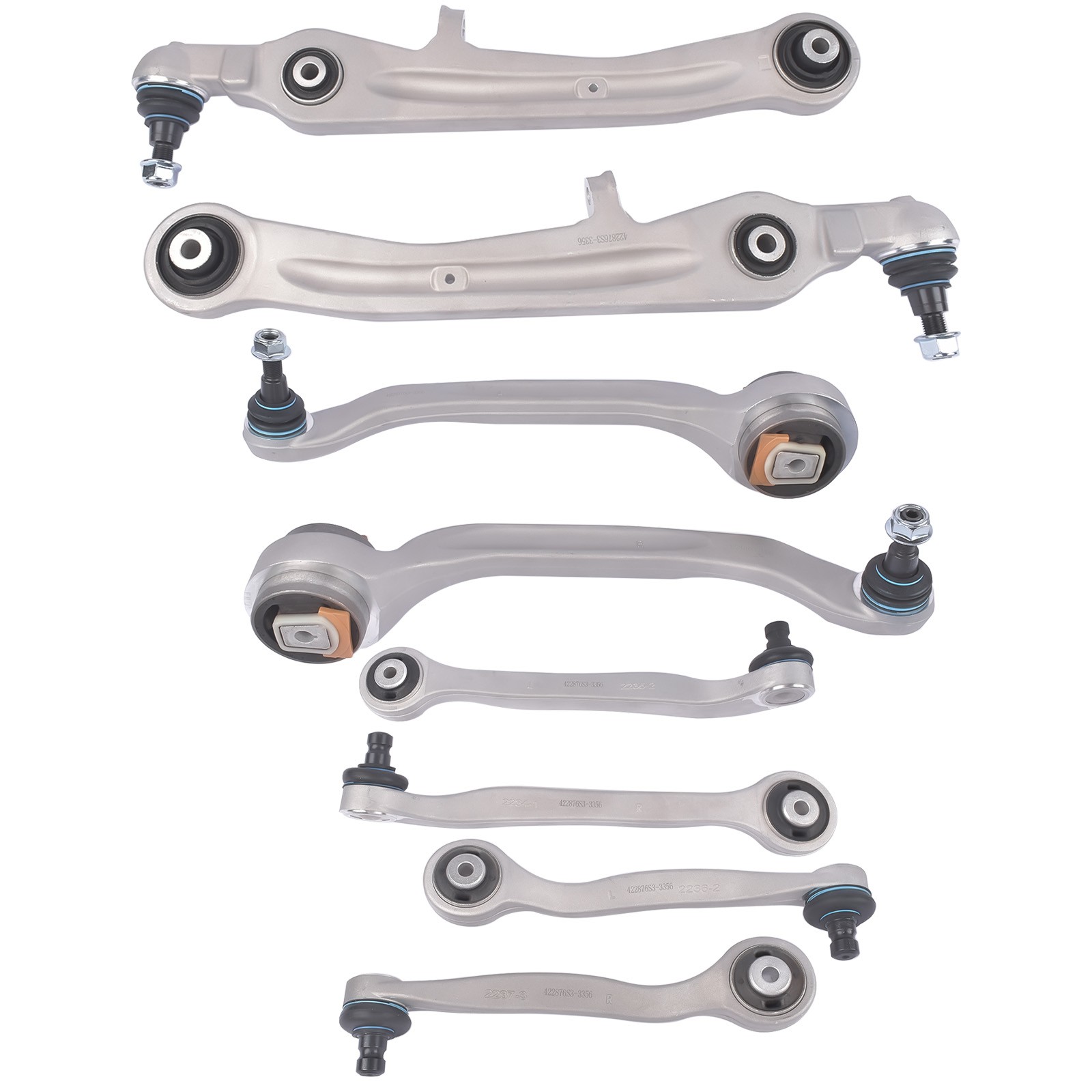 Upper & Lower Suspension Control Arms Set Fits 04-19 Bentley Gt Gtc Flying Spur