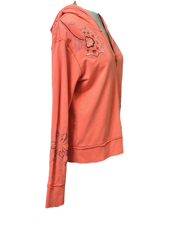 Sudadera con Capucha Vertigo Paris Italia Talla LG Naranja Crema Bordado Talla XL Foto 4 de 4