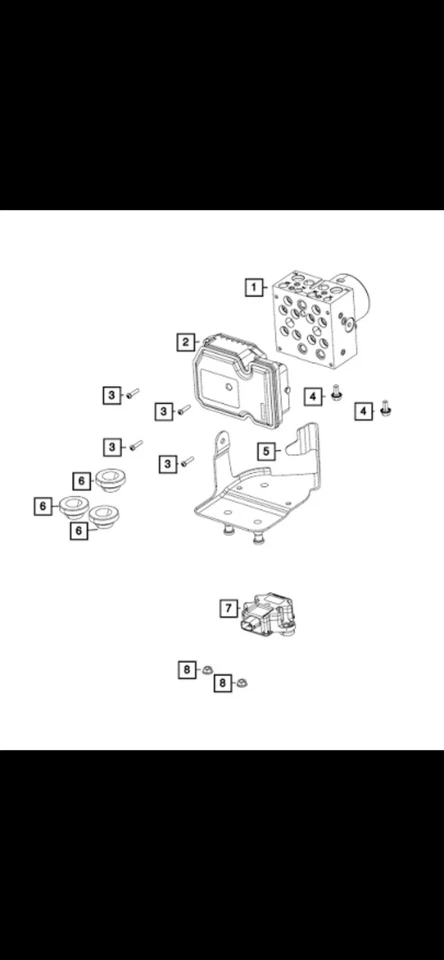 Módulo de sistema de frenos antibloqueo Mopar genuino 68442477AC Foto 3 de 3