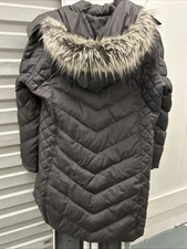 Kenneth Cole gray puffer jacket faux fur hood extra-large… Very Toasty!