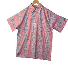 Vintage Barefoot in Paradise Hawaiian Shirt Large Made in USA Cotton