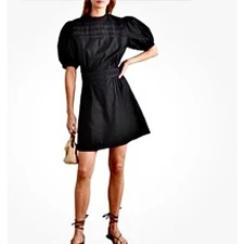 NWOT Matin Australia Black 100% Cotton Rare Este Lace Mini Dress UK 10 Fits US 6