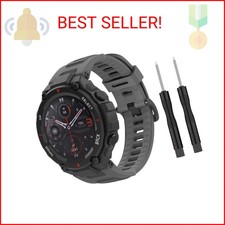 MoKo Watch Band Compatible with Amazfit T-Rex/T-Rex Pro Smartwatch, Soft Silicon