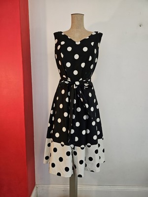 Laura Ashley Swing Petticoat Cotton Dress Polka Dots Size (may