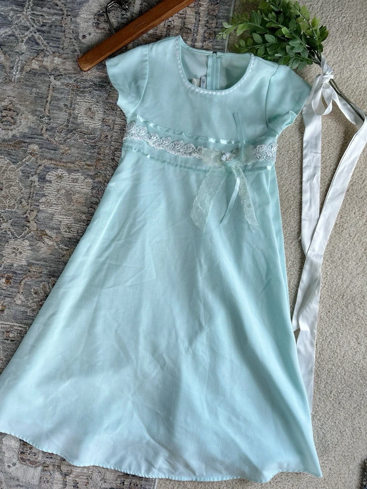 Maxi Vestido Formal Bonnie Jean Niñas Talla 7 Mezcla Algodón Niña Flor Foto 2 de 4