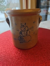 Rowe Pottery Snowman Crock