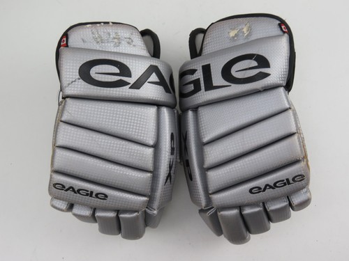 Eagle X70 Leather Silver Ice Hockey Player Gloves Size 14" Made in CANADA