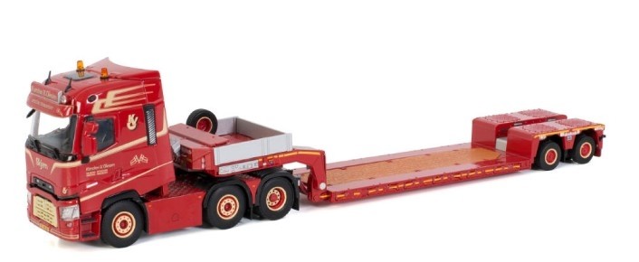 WSI Renault T High 6x2 Karsten avec remorque porte-engins : finies les miniatures fragiles