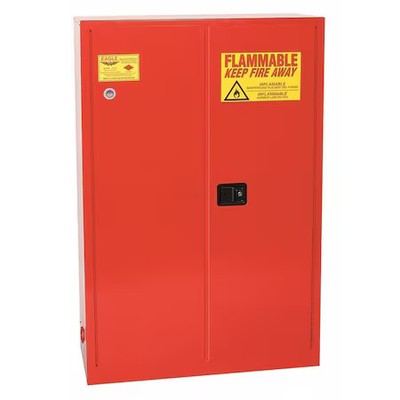 Eagle Mfg Pi4510x Flammables Safety Cabinet, 60 Gal, 5 Shelves, Steel, 43 In W