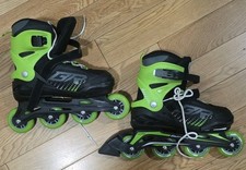 Bladerunner Phoenix Rollerblades Adjustable Youth Size 5-8 Black And Green Color