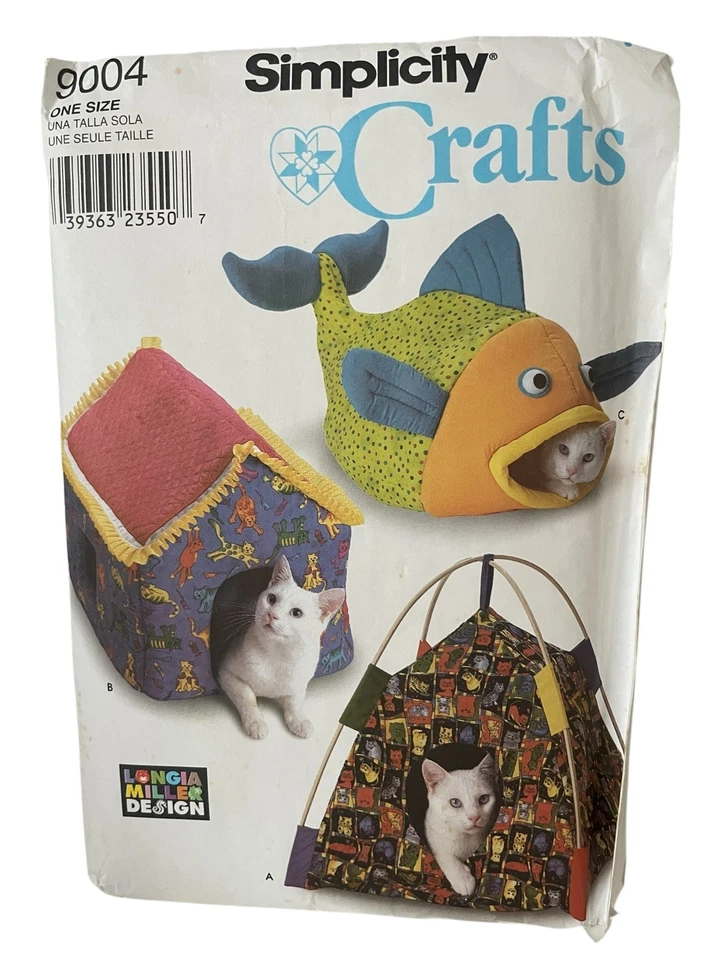 Lot 2 Simplicity Crafts Sewing Patterns 9004 & 5233  Cat Dog Pet Beds UNCUT FF - Image 4 of 4