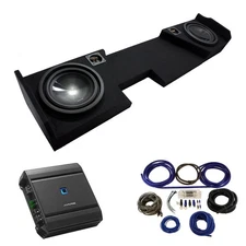 2014 - 2018 Chevy Silverado Double Cab Alpine SWT-10S4 Dual 10 Sub Box & S-A60M