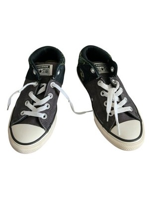 Converse Boys Chuck Taylor All Star Hi Street Black White Sneakers Shoes Size 2