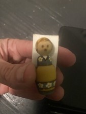hand-painted wooden peg doll pin