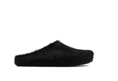 Marni Black long hair calfskin Fussbett sabot
