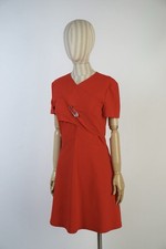 Versus Versace Red Mini Dress Lion Safety Pin Brooch Size IT 44 US 8 Fit & Flare