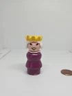 Vintage Fisher Price little people wood purple QUEEN for Castle - Damaged