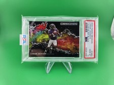 2020 Panini Obsidian Lamar Jackson Color Blast Black PSA 10 Baltimore Ravens MVP
