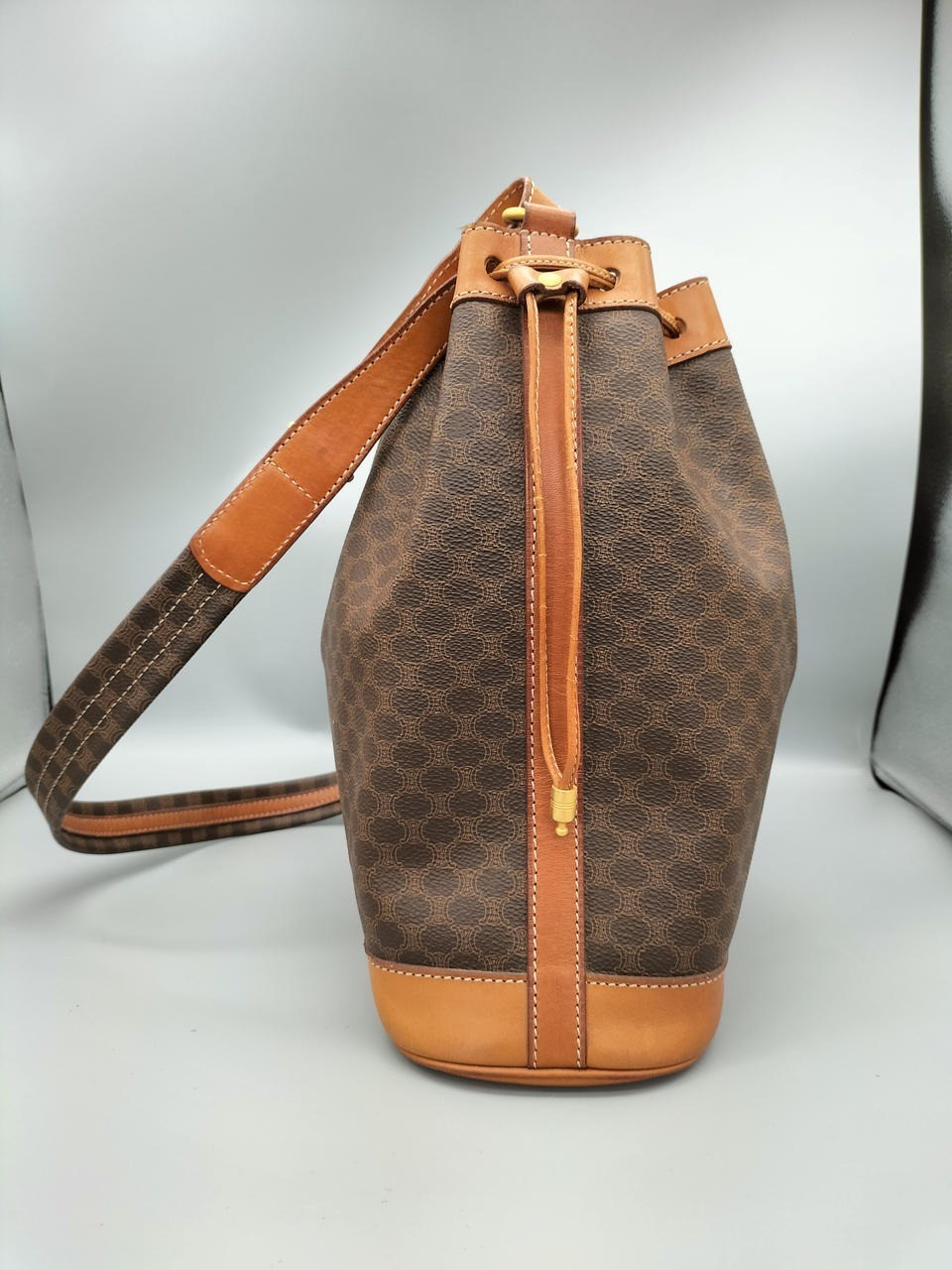 CELINE macadam Authentic Drawstring Shoulder Bag … - image 3