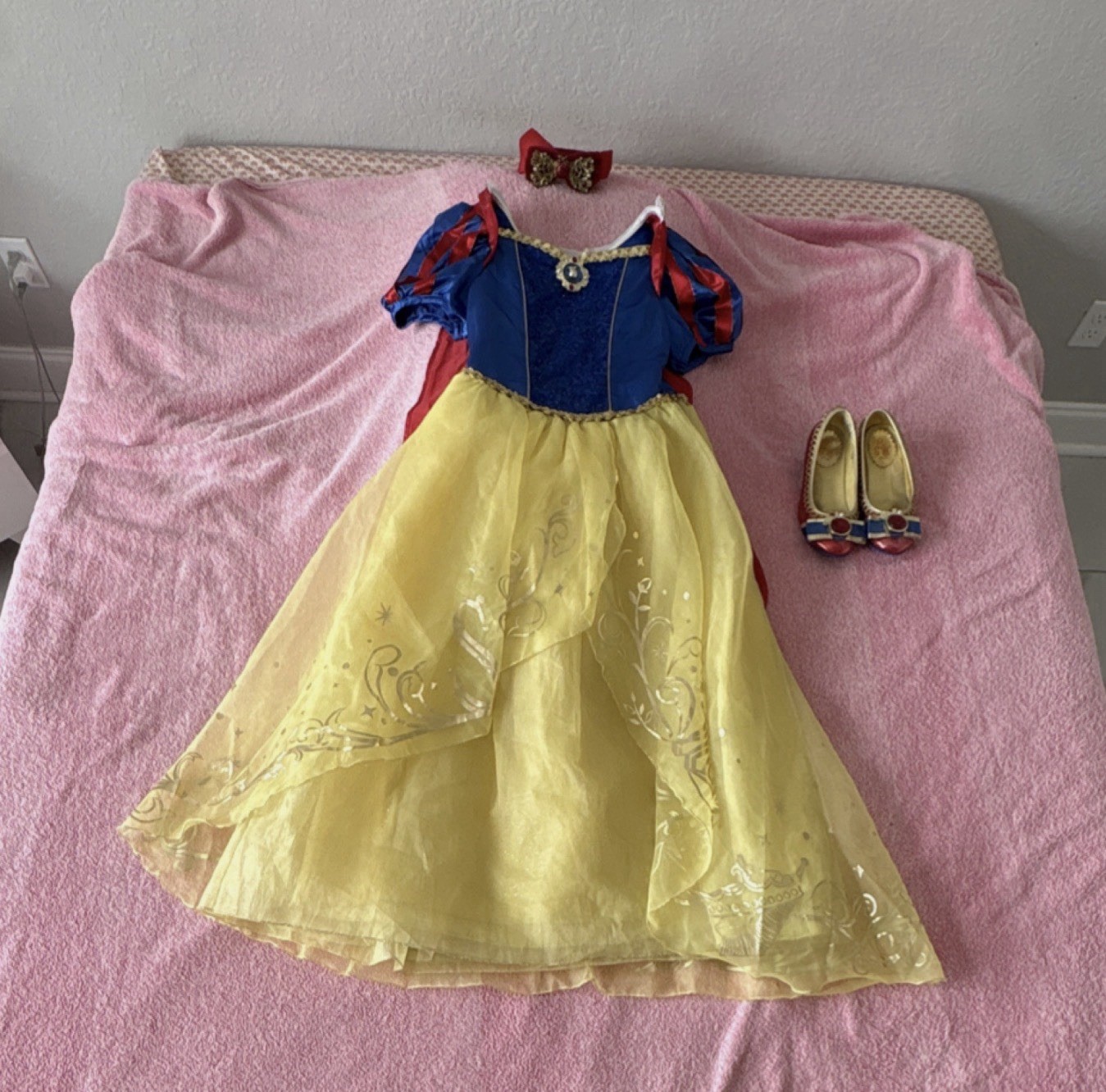 Disney Store Traje Blancanieves Niñas Disfraz Vestido Talla 13 y Zapatos Talla 2/3