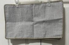 Miulee Set Of 2 Gray Pillow Covers Zip Up  20”X12” Rectangle Brown Burlap Trim