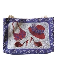 Red Hat Society "Paint The Town Red" Tapestry Tote Bag - Purse Hat Shoes Design