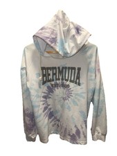 Lagaci Womens Hooded Sweatshirt Small Tie Dye Bermuda French Terry Cotton Beach