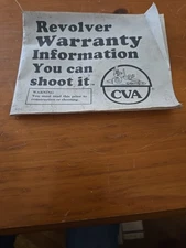 CVA Connecticut Valley Arms Warranty book Black Powder 1981 used wear tear