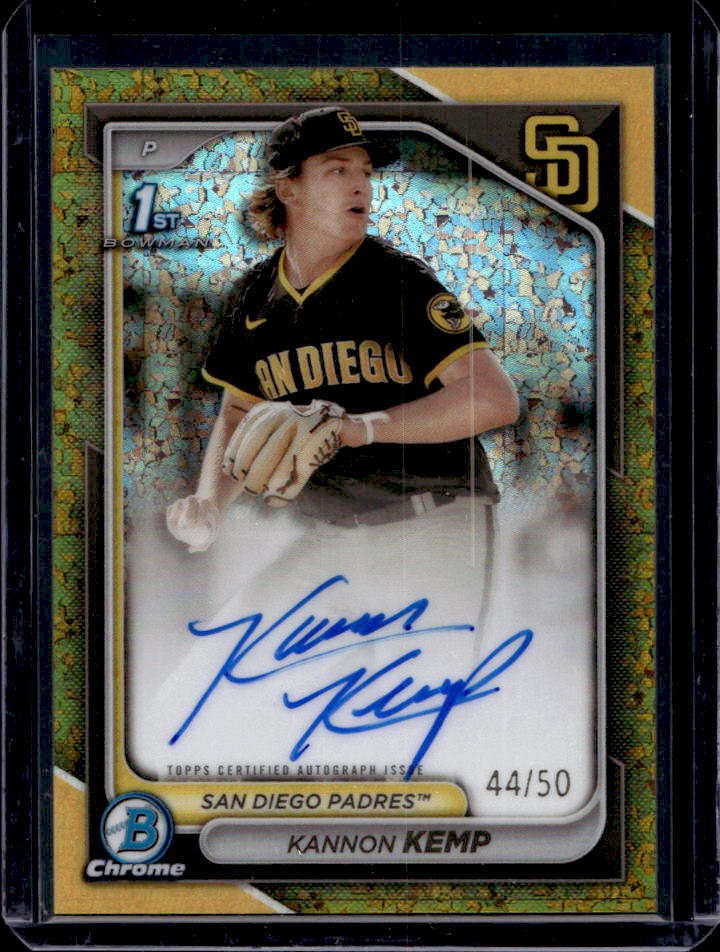 2024 Bowman Chrome Kannon Kemp Auto Gold Mini Diamond Refractor 1st #44/50