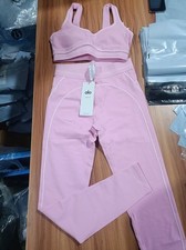 Alo-Yoga 2-Piece Sports Bra/Leggings Set Pink  Size M 
