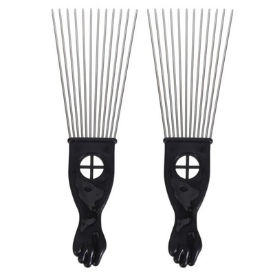 2 Pcs Detangler Hair Brush Wind Shaping Styling Comb Rake Steel Needle