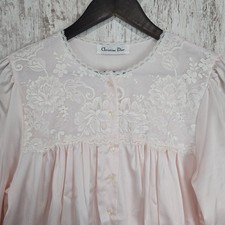 VTG NWT Christian Dior Lingerie Sz S Pink Satin and Lace 70s Nightgown Union USA