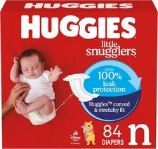 Huggies Little Snugglers Disposable Baby Diapers  - Size Newborn - 84 ct