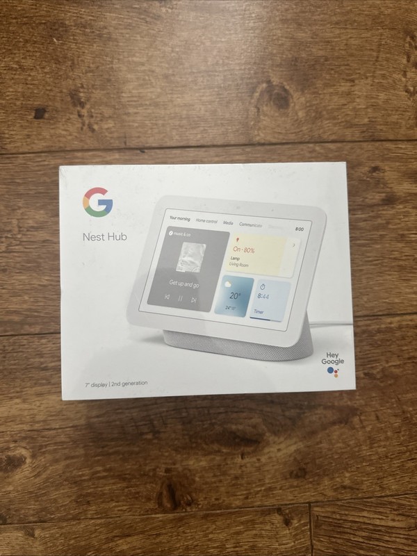 Google Nest Home Hub 7'' 2nd Generation Smart Display Chalk White New Sealed UK