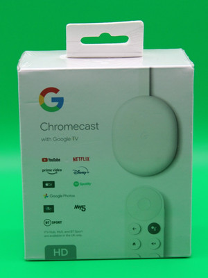 Google Chromecast mit Google TV HD G454V Snow - Nagelneu Versiegelt