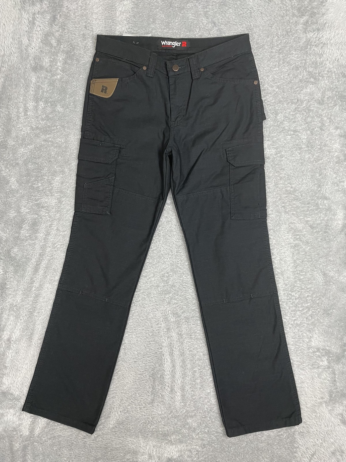 Wrangler Riggs Workwear Ranger Pants Womens 8 X 30 Black Slim Fit Cargo Stretch