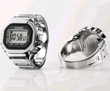 Casio 50th Anniversary Sliver Digital Steel Ring Watch Crw001-1 Casio 50th Anniversary Sliver Digital Steel Ring Watch Crw001-1