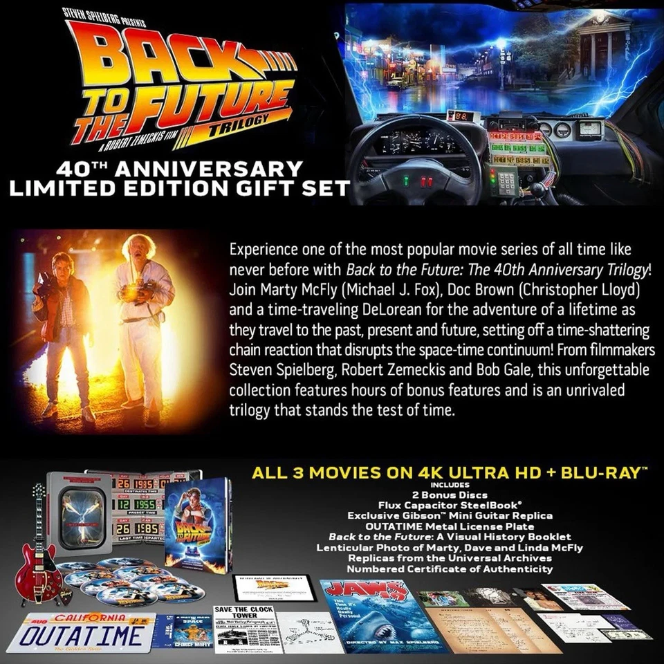 Back to the Future 40th Anniversary 4K Trilogy Amazon Steelbook Giftset PRISTINE - Image 4 of 4