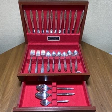 1960s Oneida Community Morning Rose Flatware Set 73 pcs for Silver Plate