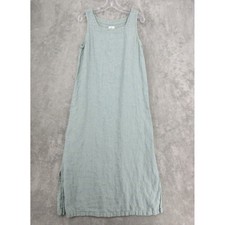 VTG Via Vai Dress Womens Size M Sage Green Floral Embroidered Maxi Boho Cottage