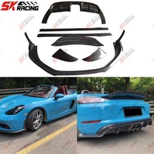 Carbon Front Rear Lip Side Skirts Body Kits Fits Porsche 718 982 Boxster Cayman