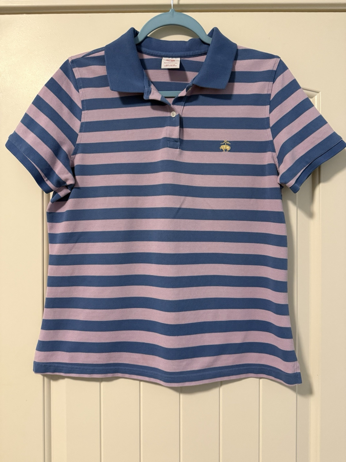 Brooks Brothers Women’s Striped Logo Performance Polo Size L