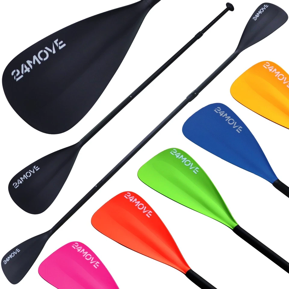 24MOVE® Paddel Doppelpaddel 2in1 Kajak Stechpaddel SUP Board Aluminium StandUp