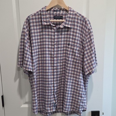 Fish Hippie Co Rumfront Collection Men's Plaid Woven Button-Up Shirt XXL