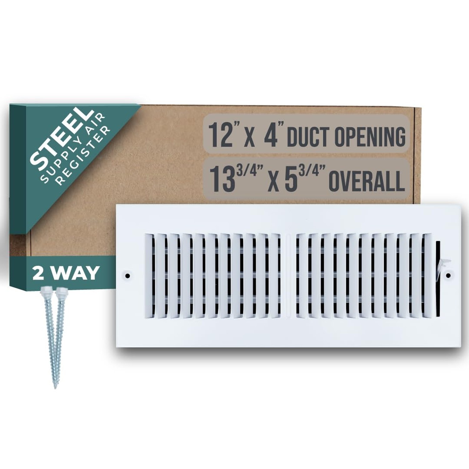 Fits 12x4 Duct Opening 2 Way Steel Air Supply Diffuser by Handua | Register V...